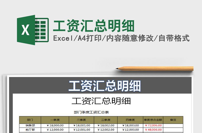 2025工资汇总明细免费下载
