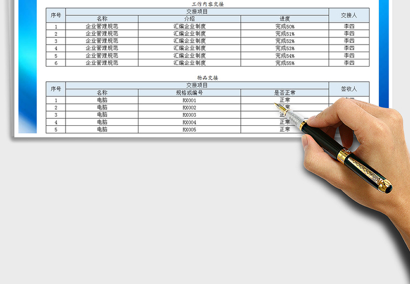 2025年员工离职工作交接表模板