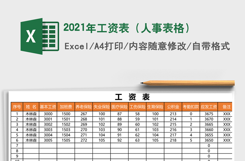 2025年工资表（人事表格）