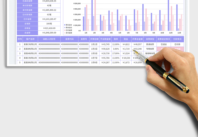 2025发票管理年度明细表