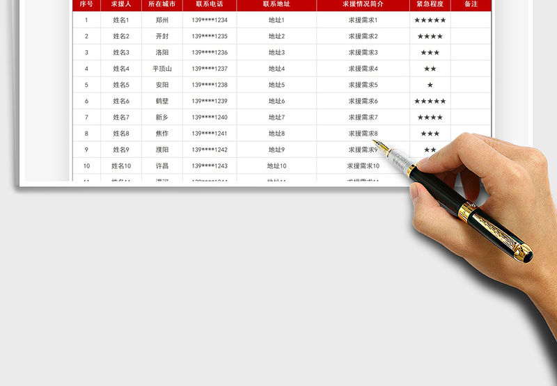 2025河南暴雨求援信息统计表免费下载