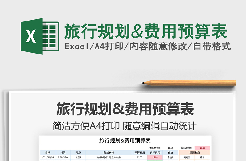 2025旅行规划&费用预算表免费下载