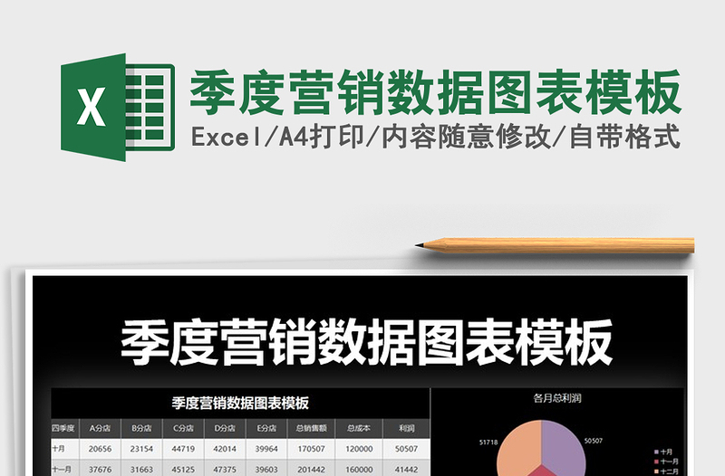 2025年季度营销数据图表模板