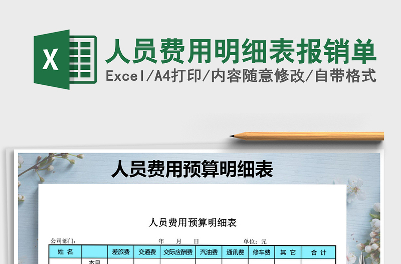 2025年人员费用明细表报销单