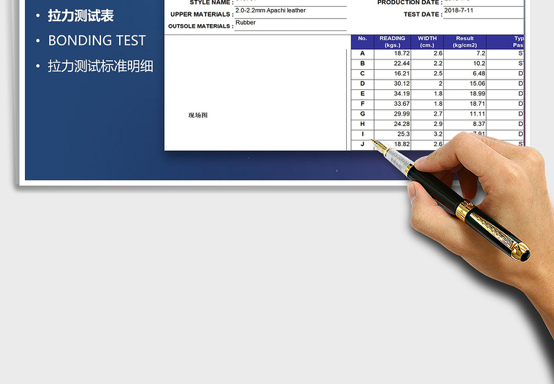 2025年拉力测试表(拉力测试标准明细表)