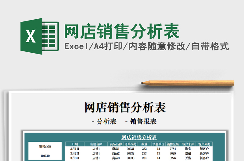 2025网店销售分析表免费下载