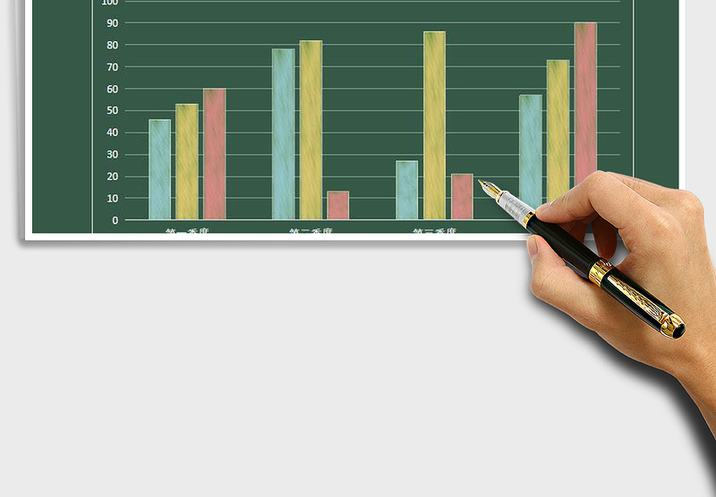 2025年粉笔字效果多系列柱形图