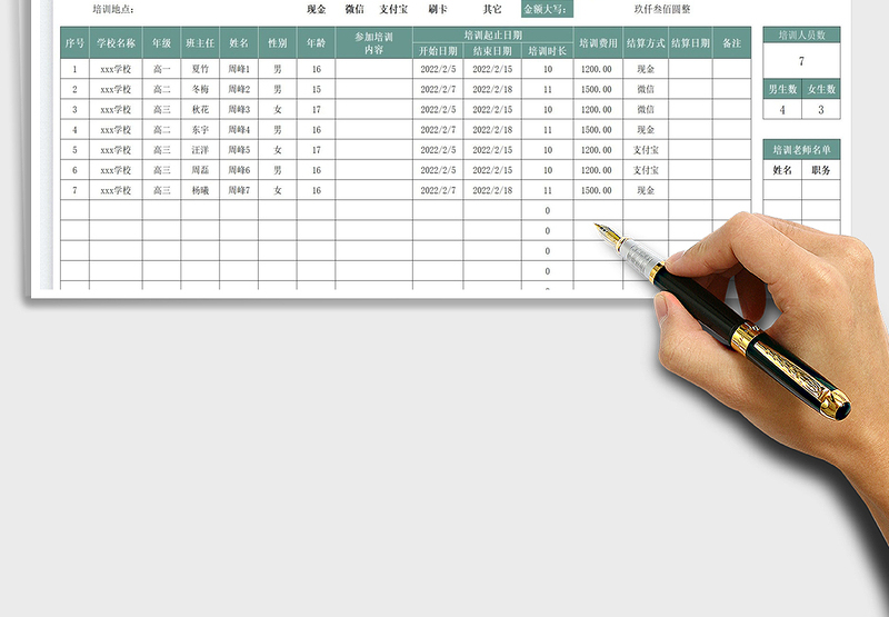 2025参训人员统计表免费下载