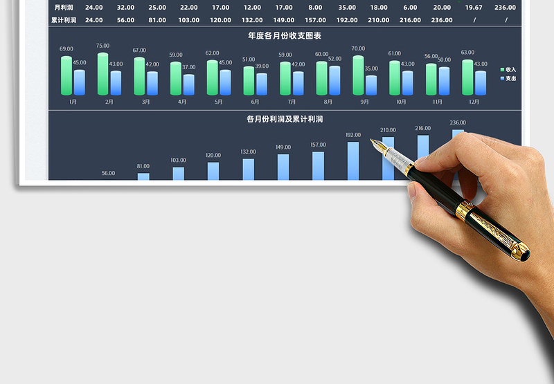 2025年度收支分析图表免费下载