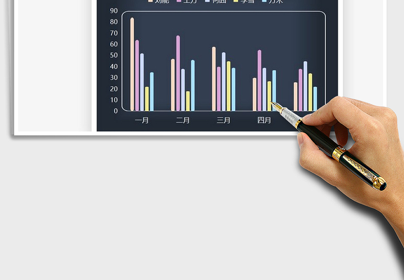 2025糖果彩色簇状柱形图免费下载