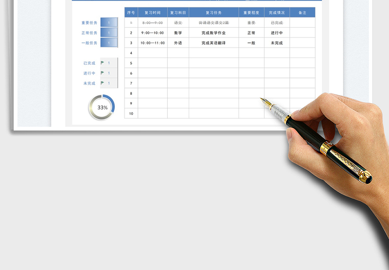 2025通用每日复习任务清单免费下载