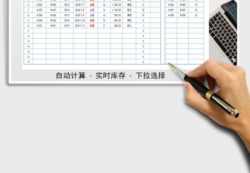 2025年出入库明细表（实时库存）