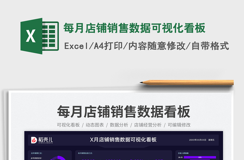 2025每月店铺销售数据可视化看板免费下载