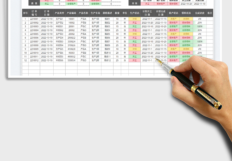 2025生产订单记录表
