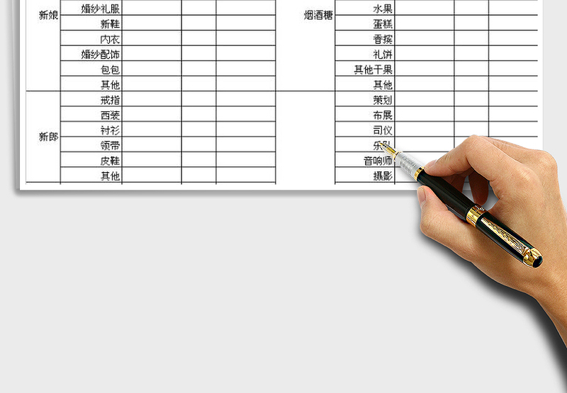 2025年婚礼预算表流程表