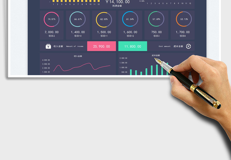 2025利润表-收入成本数据统计表