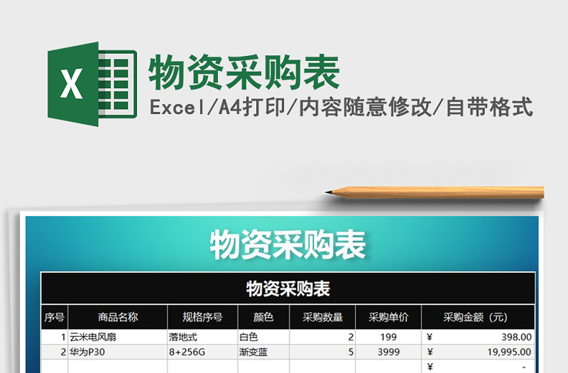 2025年物资采购表