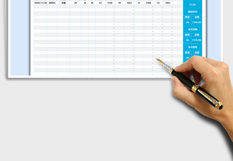 2025年商品进销存明细账带公式
