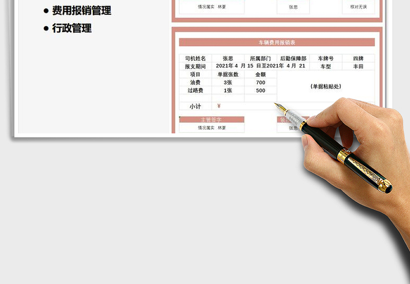 2025车辆费用报销表免费下载
