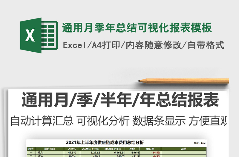 2025通用月季年总结可视化报表模板免费下载
