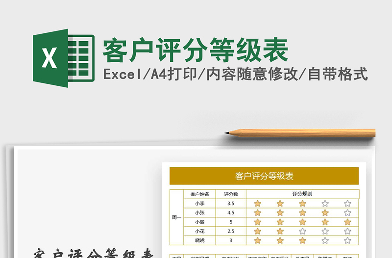 2025年客户评分等级表