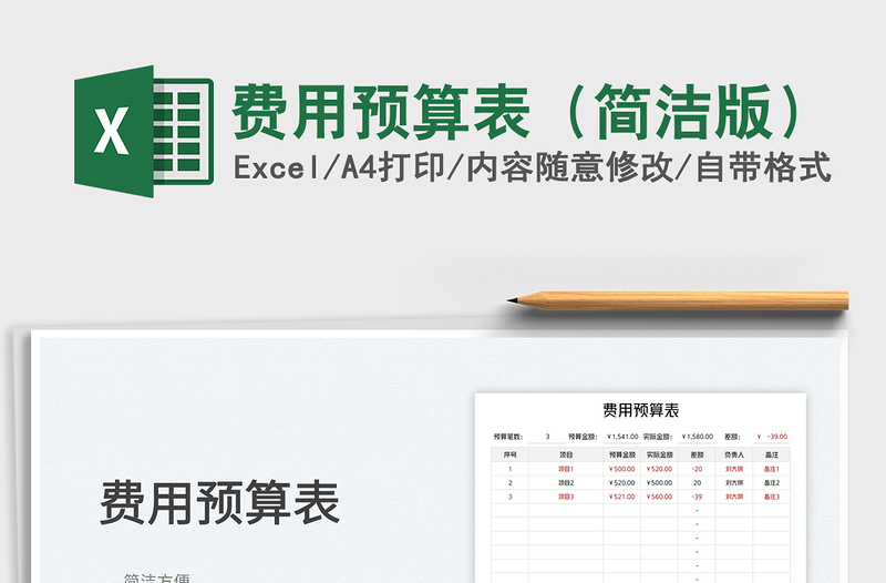 2025费用预算表（简洁版）免费下载