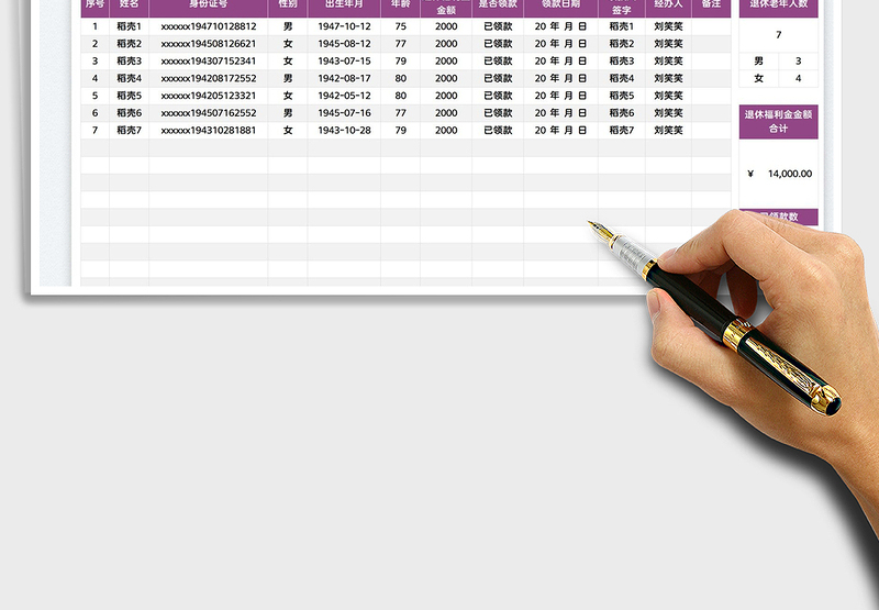 2025退休老人福利金发放表免费下载