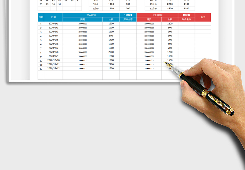 2025年收入支出记账登记表