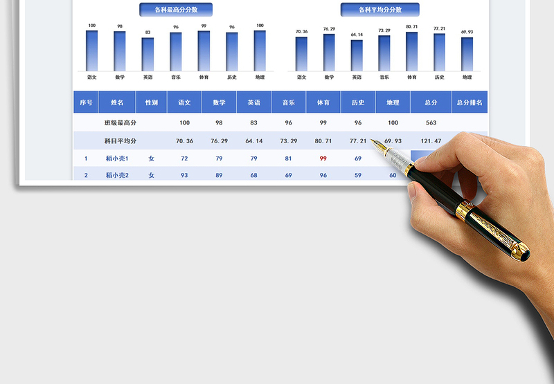2025成绩统计表免费下载