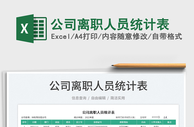 2025公司离职人员统计表免费下载