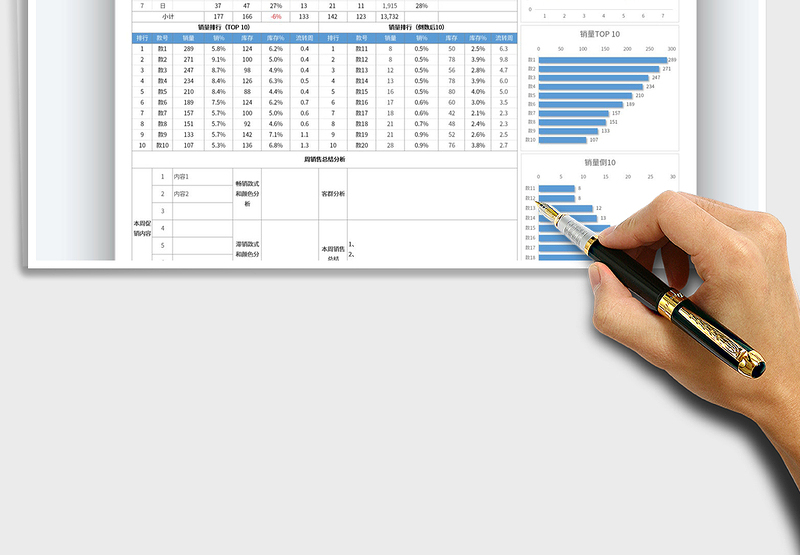 2025店铺进销存周销售数据分析表免费下载