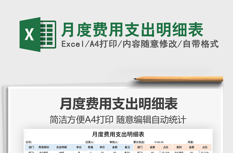 2025月度费用支出明细表免费下载