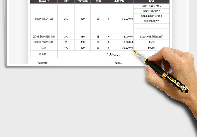 2025中秋礼品采购费用申请表免费下载