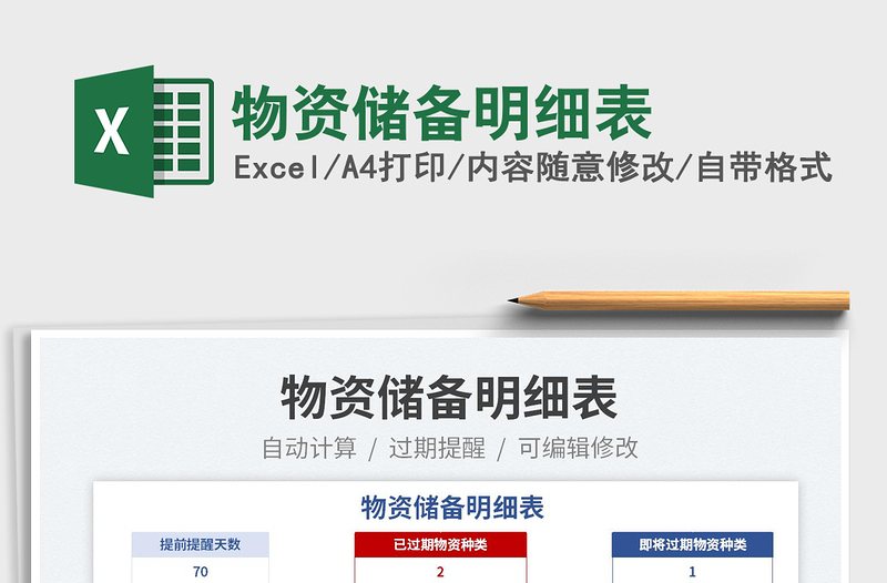 2025物资储备明细表免费下载