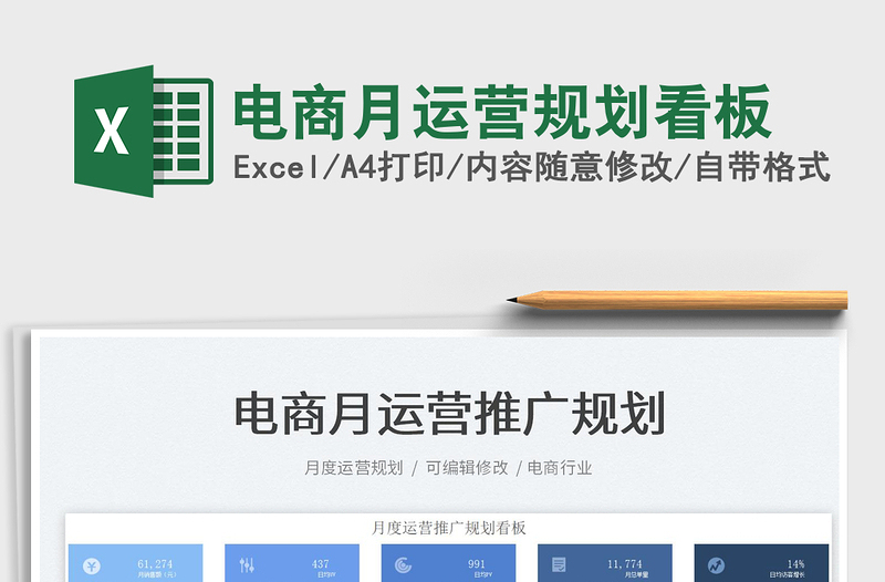 2025电商月运营规划看板免费下载