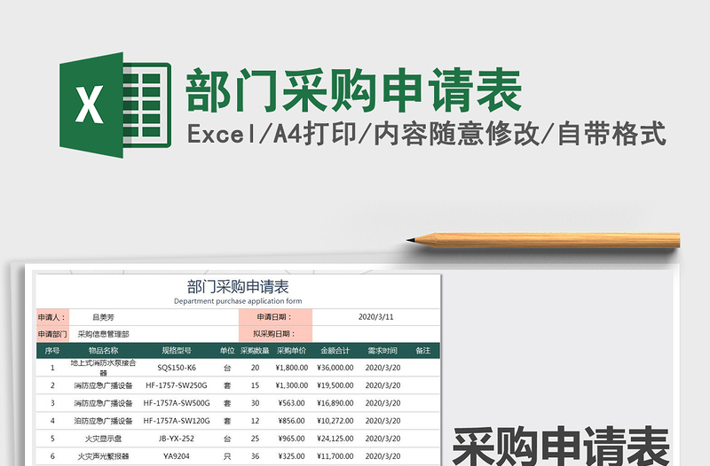 2025年部门采购申请表