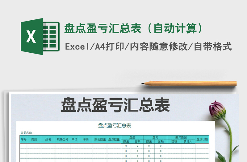 2025年盘点盈亏汇总表（自动计算）免费下载