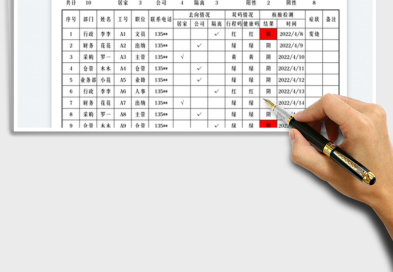 2025疫情防控登记表免费下载