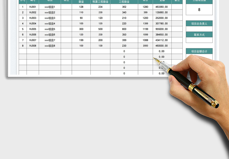 2025项目金额统计表免费下载