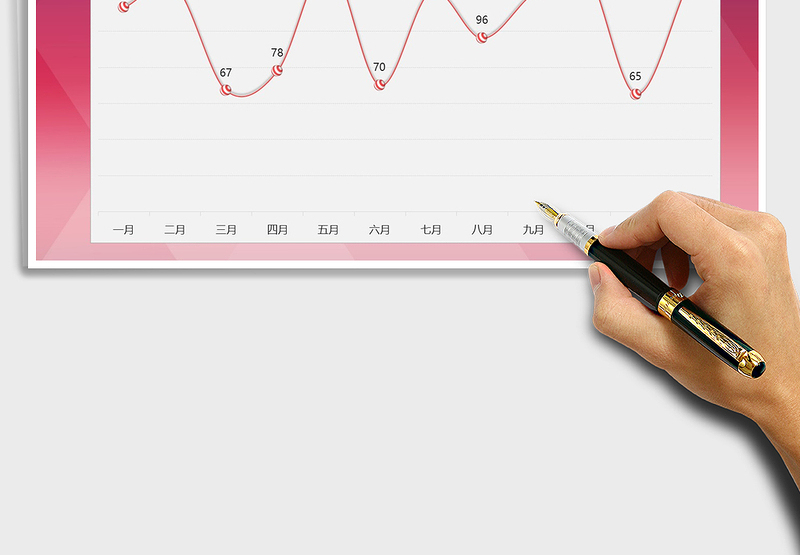 2025年圆球折线图数据图表模板