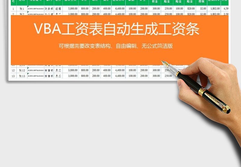 2025VBA可编辑工资表自动生成工资条免费下载