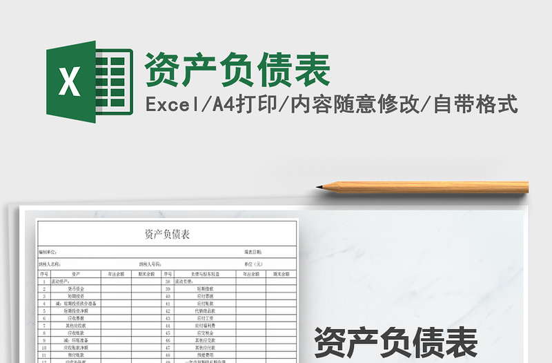 2025资产负债表免费下载