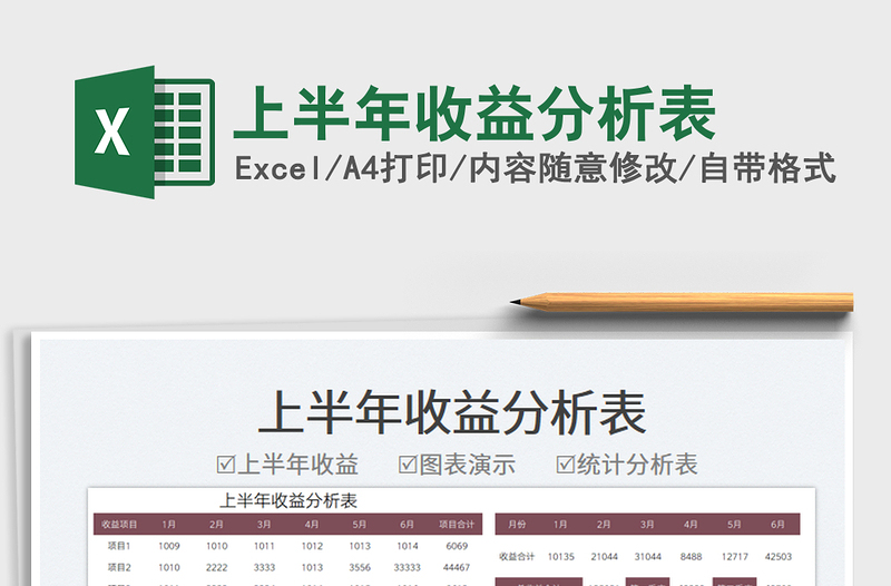 2025上半年收益分析表免费下载