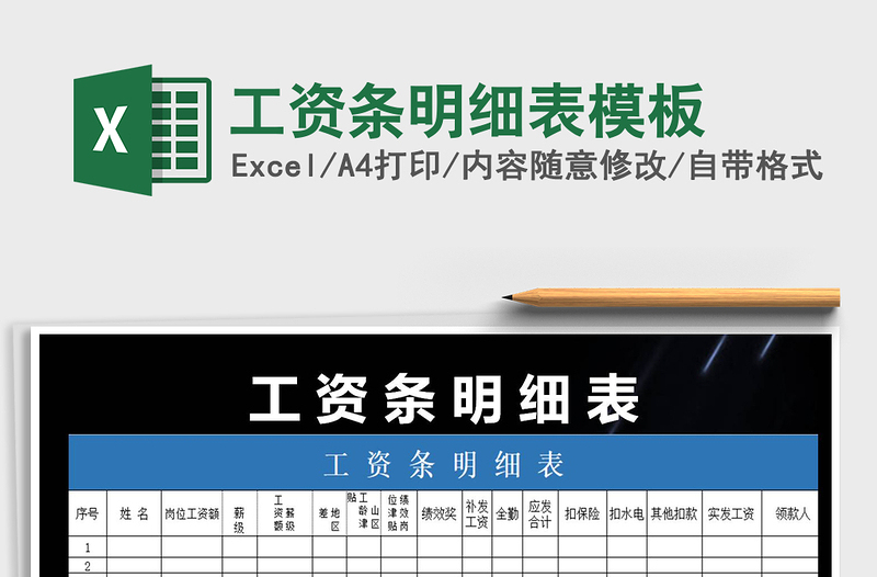 2025年工资条明细表模板免费下载