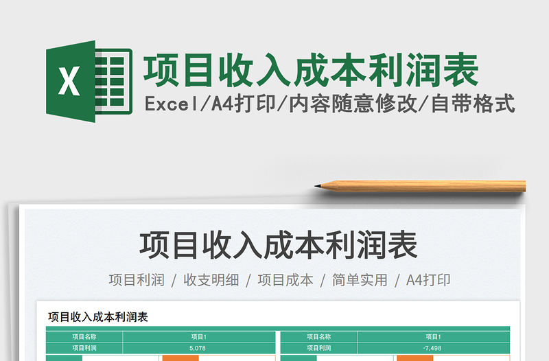 2025项目收入成本利润表免费下载