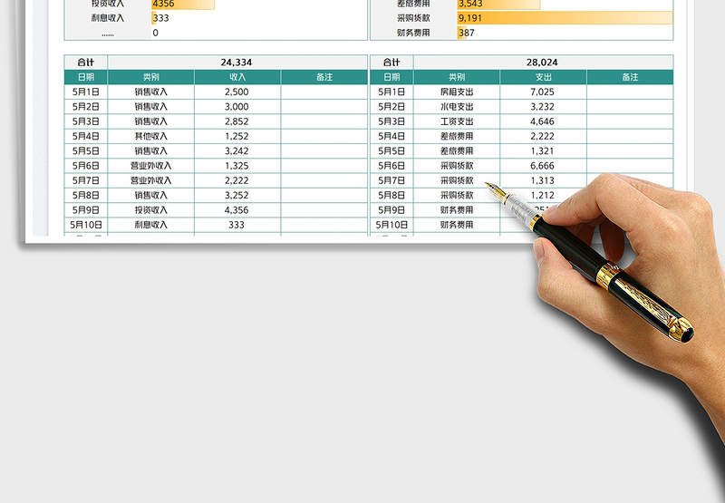 2025收支明细表免费下载