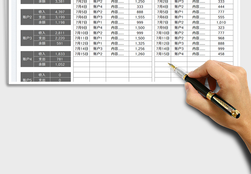 2025月度收支明细表