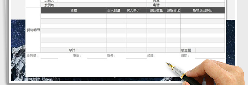2025年退货明细报表免费下载
