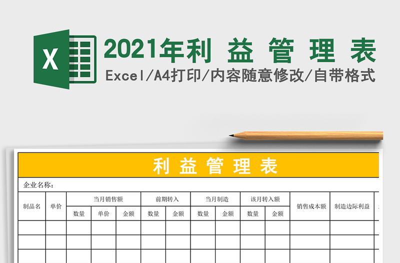 2025年利 益 管 理 表