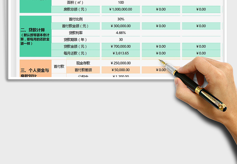 2025个人购房资金计算-含贷款与资金免费下载